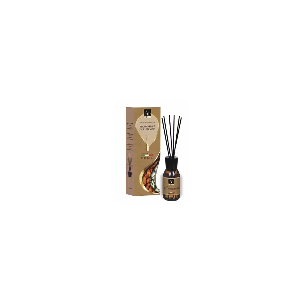 Diffusore Mandorla e Fiori Bianchi 250ml con Bacchette Star