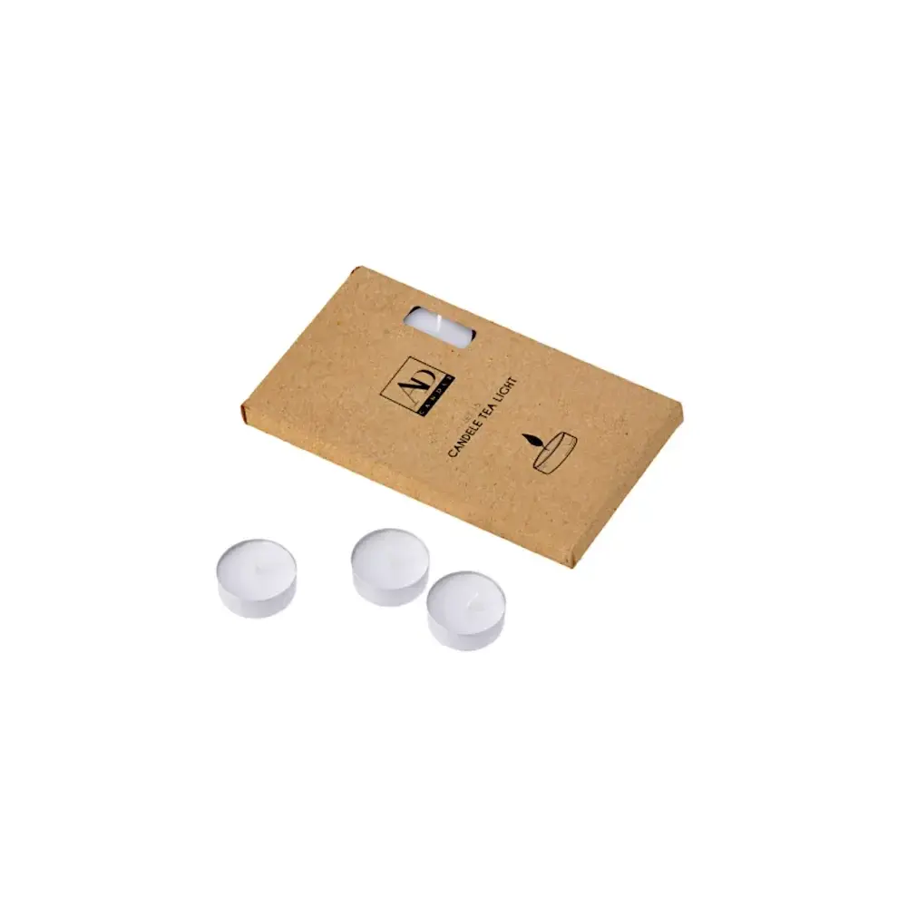 Set 15 Candele Tea Light Bianche D3,75 cm Atmosfera Calda Star