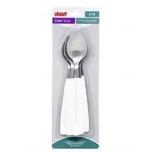 Abert Exagona 6 cucchiai tavola manico bianco inox