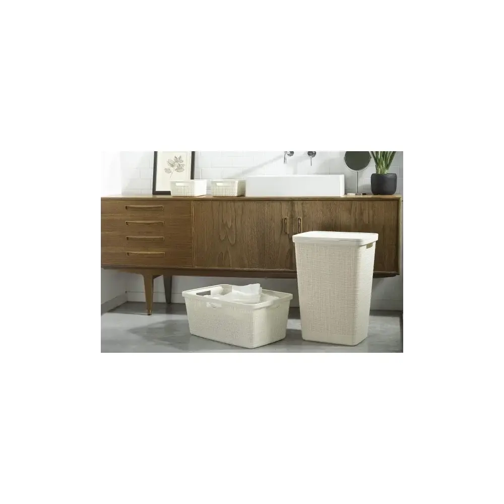 Cesta Portabiancheria Juta 46lt Bianco Keter