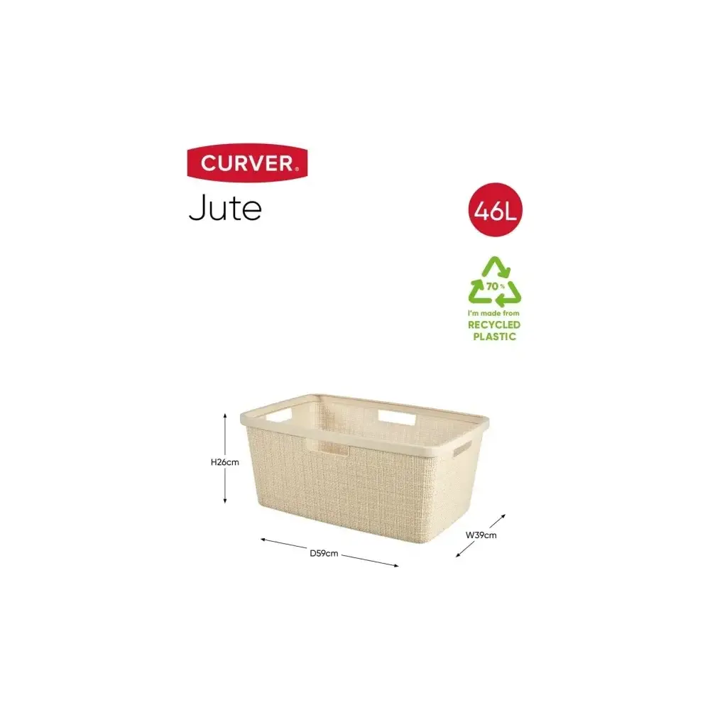 Cesta Portabiancheria Juta 46lt Bianco Keter