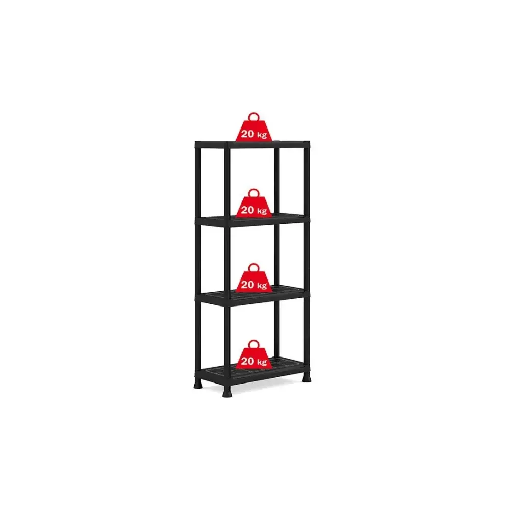 Scaffale a 4 Ripiani Colore Nero Keter