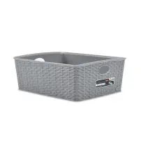 Cestino Elegance L High Stefanplast, effetto midollino