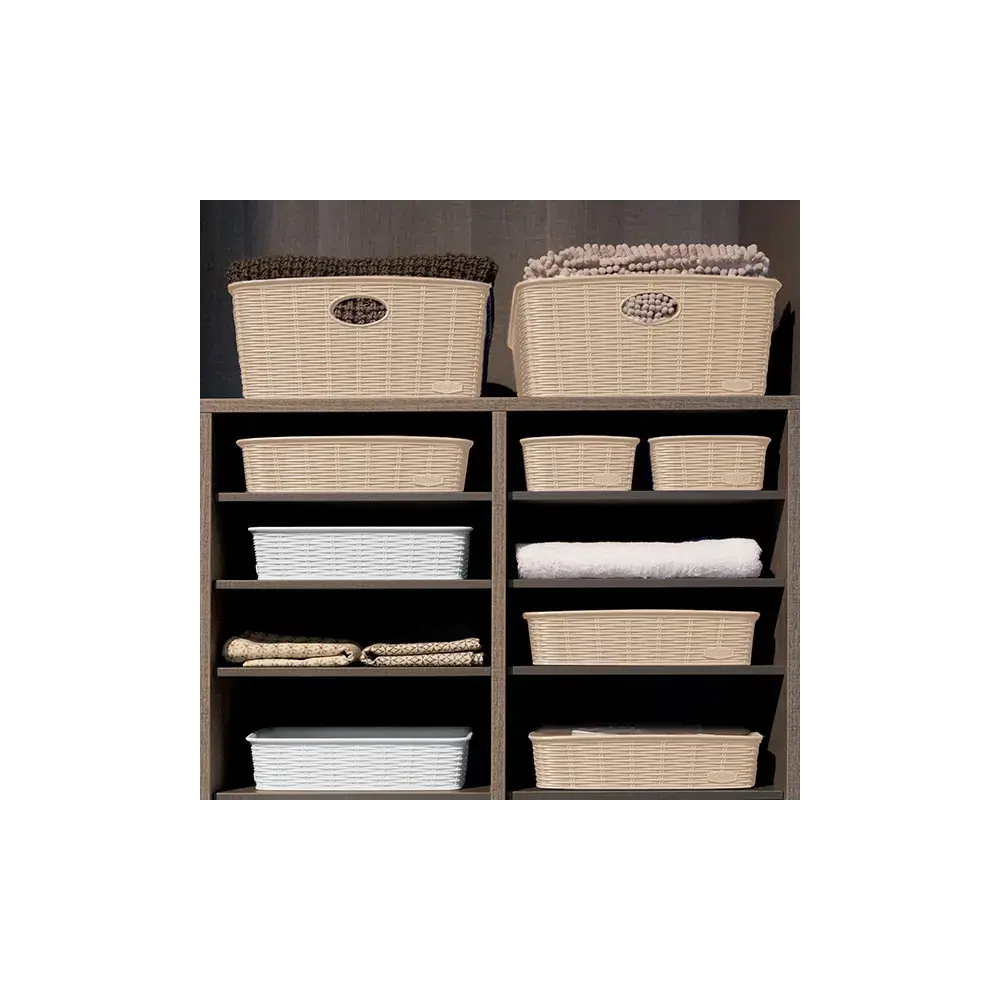 Cestino Elegance L High Stefanplast, effetto midollino