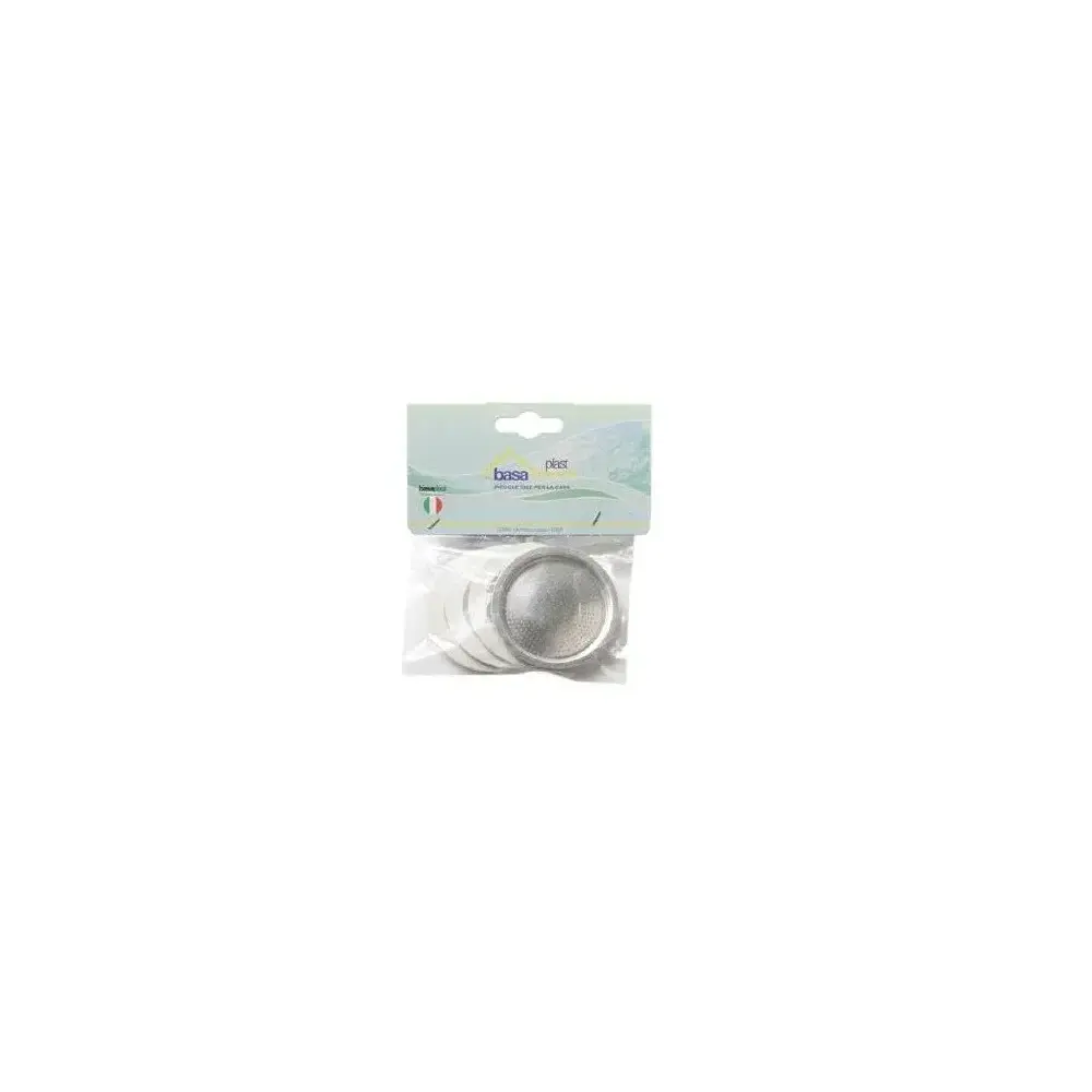 Set 3 Guarnizioni + Filtro per Caffettiera 2 Tazze Basaplast