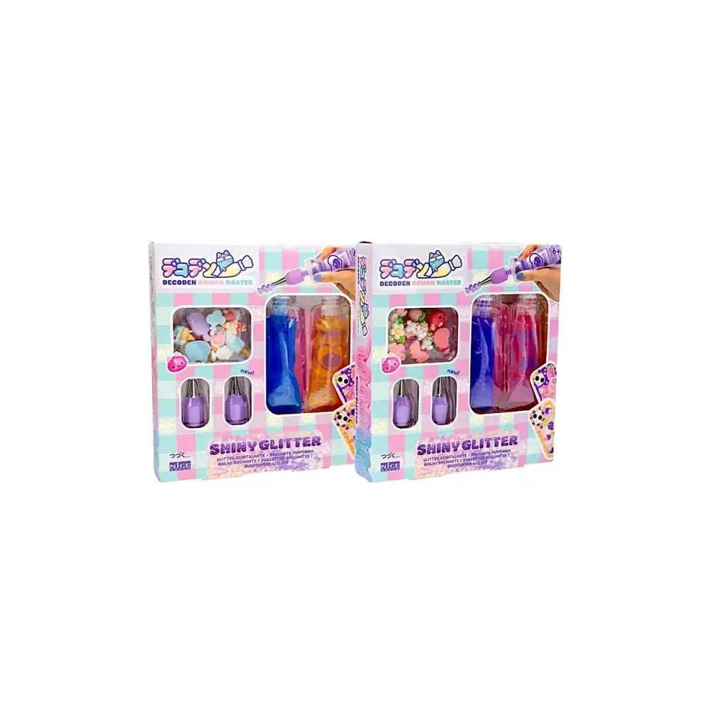 Decoden Shiny Glitter Kit Creativo con Pasta Glitter e Charms Nice