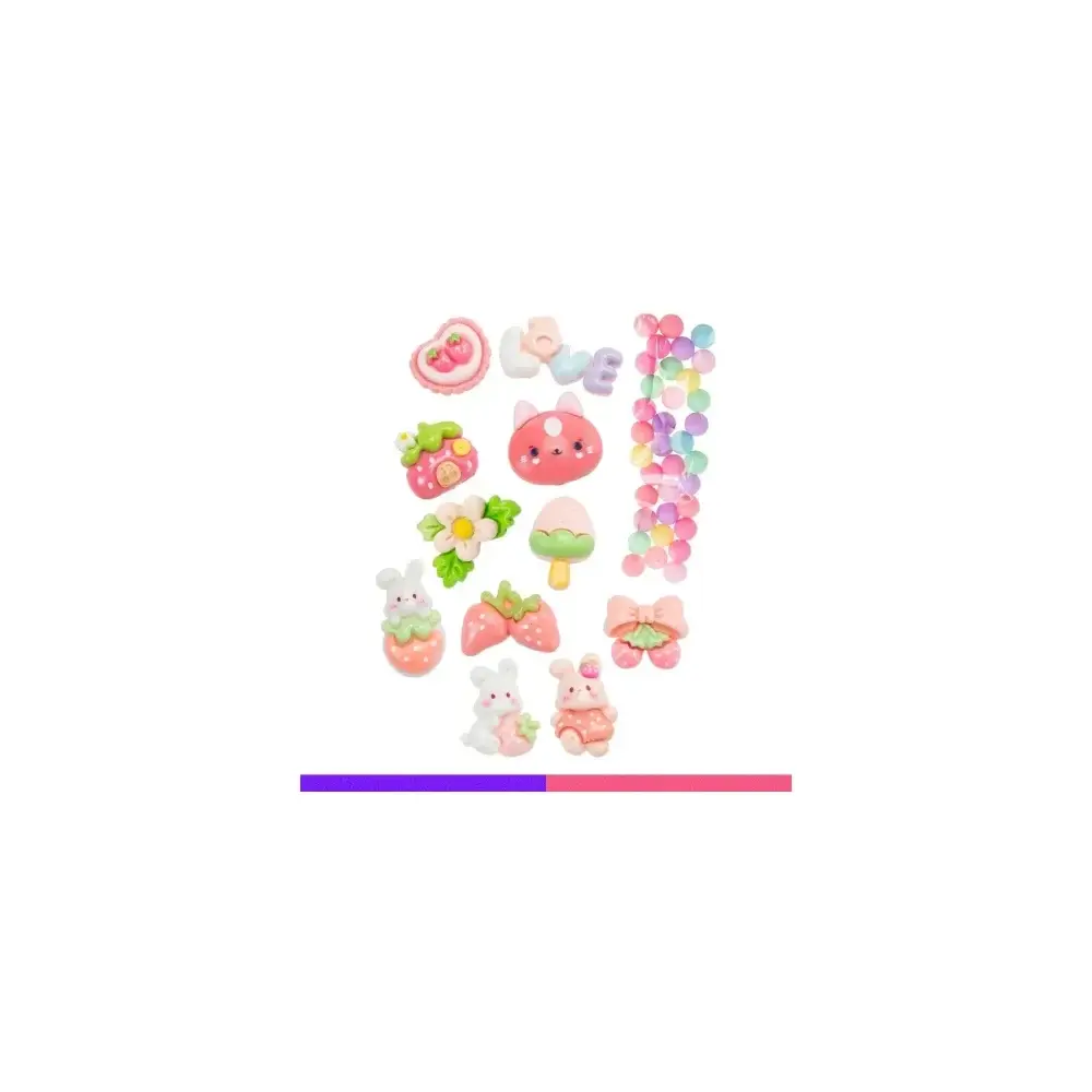 Decoden Shiny Glitter Kit Creativo con Pasta Glitter e Charms Nice