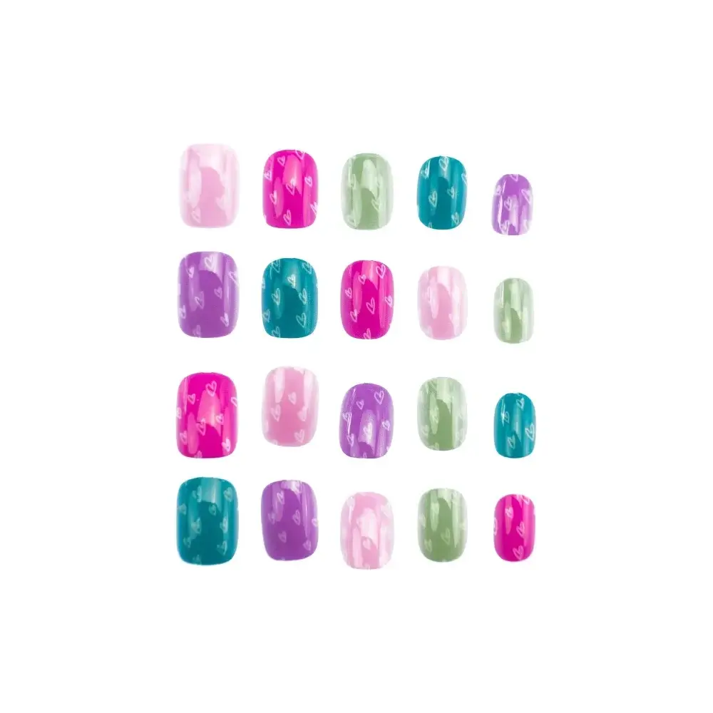 Influencer Set 20 Decori Unghie Unghie Press-On Colorate Fantasie Nice