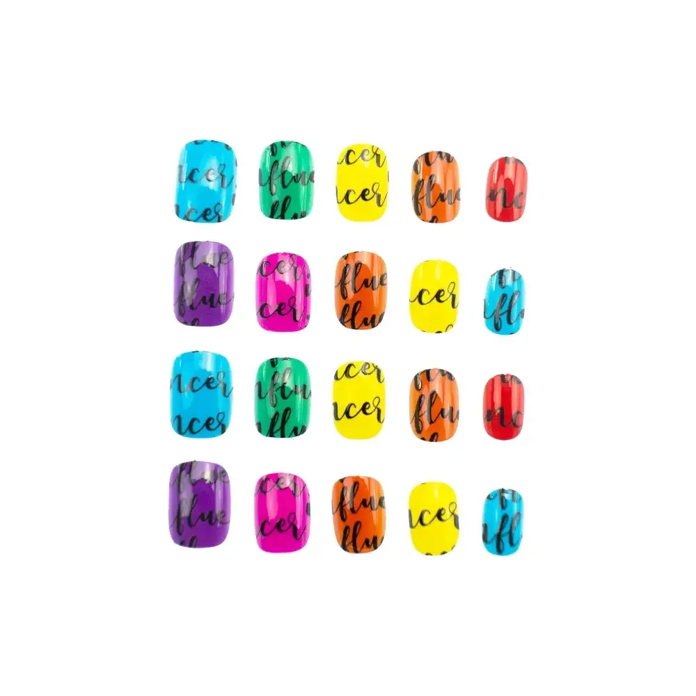 Influencer Set 20 Decori Unghie Unghie Press-On Colorate Fantasie Nice