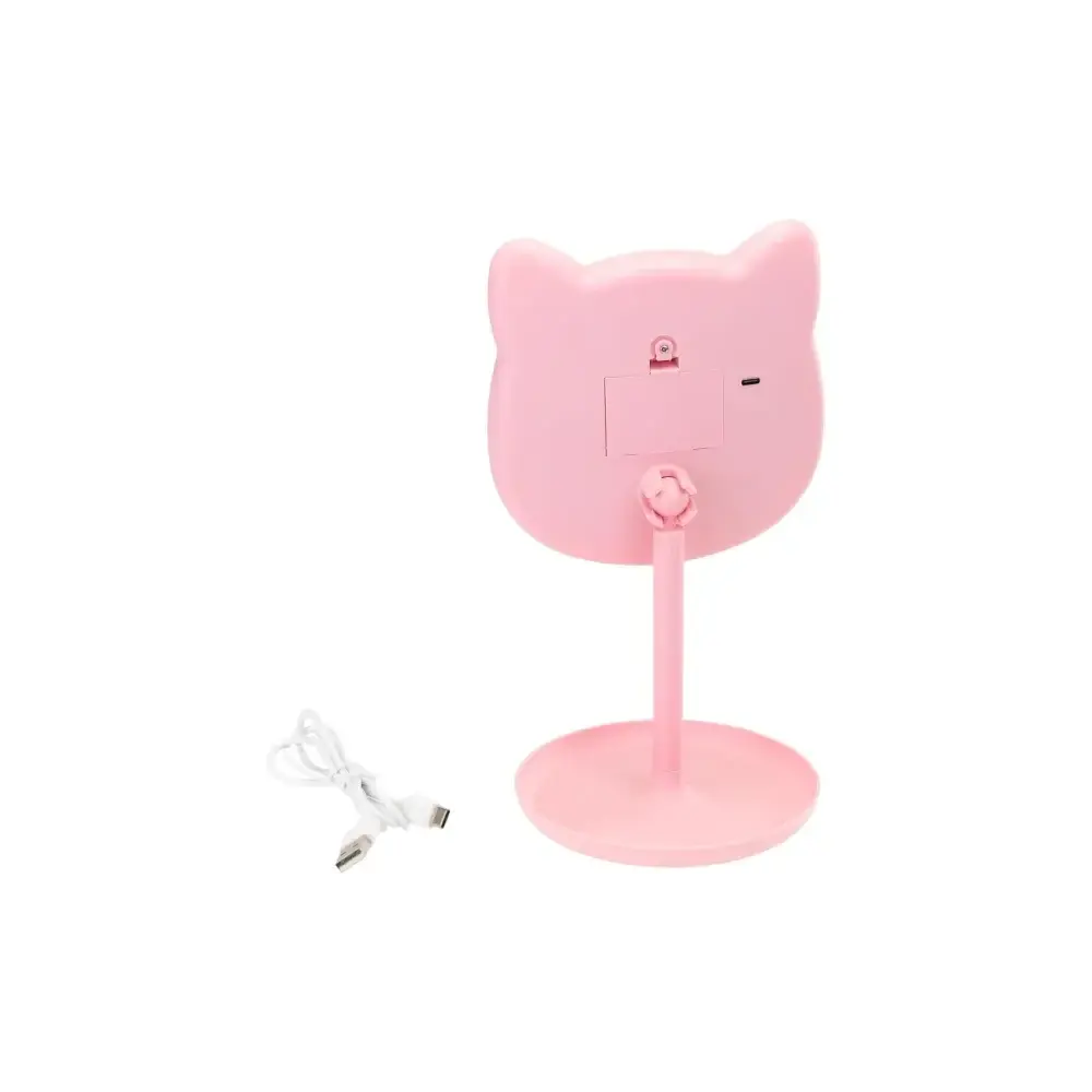 Pinkit Mirror Specchio da Trucco a Forma di Gatto con Luce LED Nice