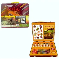 Jurassic World Valigetta Creativa in Latta Set da Colorare ODS