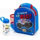 Borsa Zaino 2in1 Hot Wheels Inclusa Borraccia Scuola e Asilo 28 X ODS
