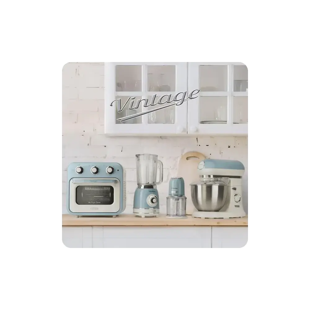 Tritatutto Vintage Celeste 400W 2 Velocità 4 Lame Inox Tazza Ariete