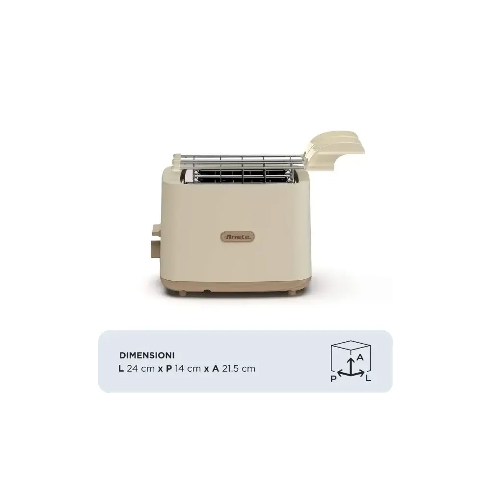 Tostapane 760W Wood Beige 2 Scomparti Ariete