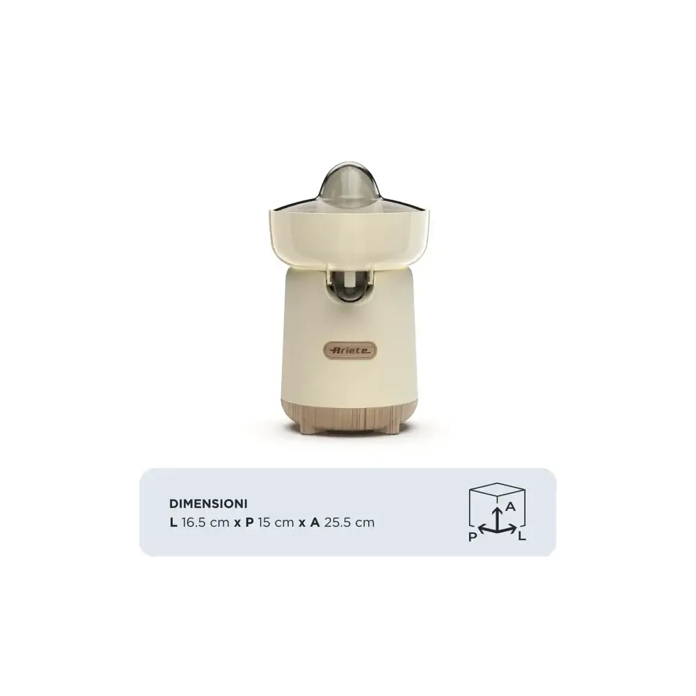 Spremiagrumi Breakfast Wood 40W Effetto Legno Beige 2 Coni Ariete