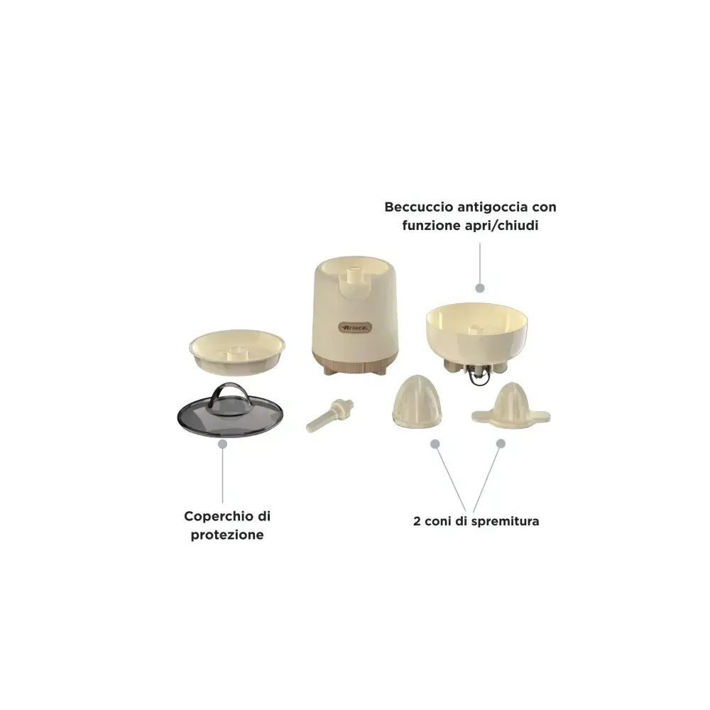 Spremiagrumi Breakfast Wood 40W Effetto Legno Beige 2 Coni Ariete
