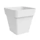 Arké Vaso Quadro 30 cm Bianco Plastica Riciclata Vaso Quadrato Nicoli