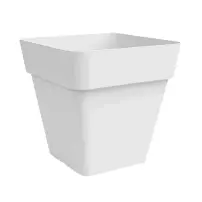 Arké Vaso Quadro 30 cm Bianco Plastica Riciclata Vaso Quadrato Nicoli