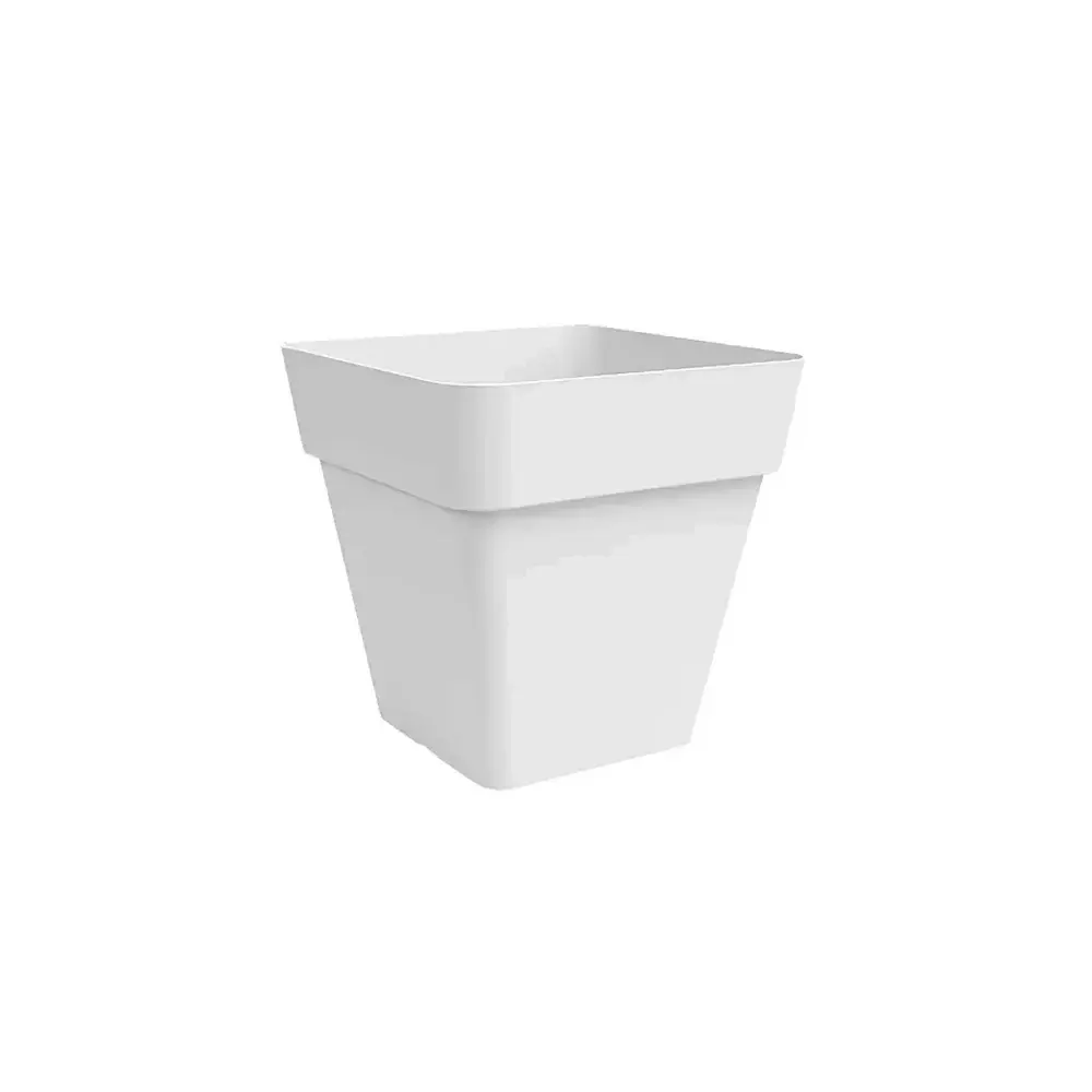 Arké Vaso Quadro 30 cm Bianco Plastica Riciclata Vaso Quadrato Nicoli
