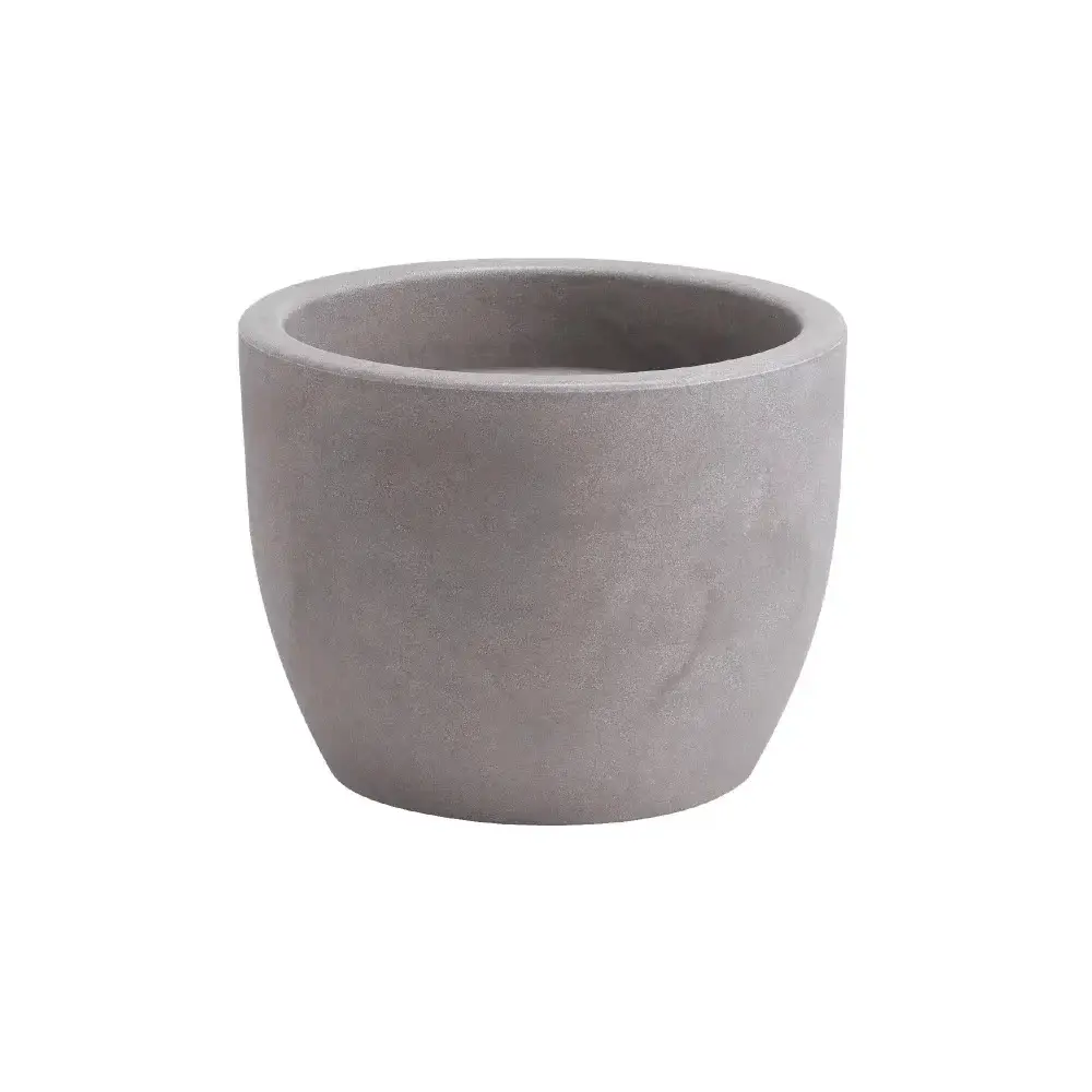 Vaso Conca Hera Ciotola Resina Cenere Vaso Tondo Design Moderno Nicoli