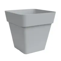 Arké Vaso Quadro 30 cm Grigio Plastica Riciclata Vaso Quadrato Nicoli