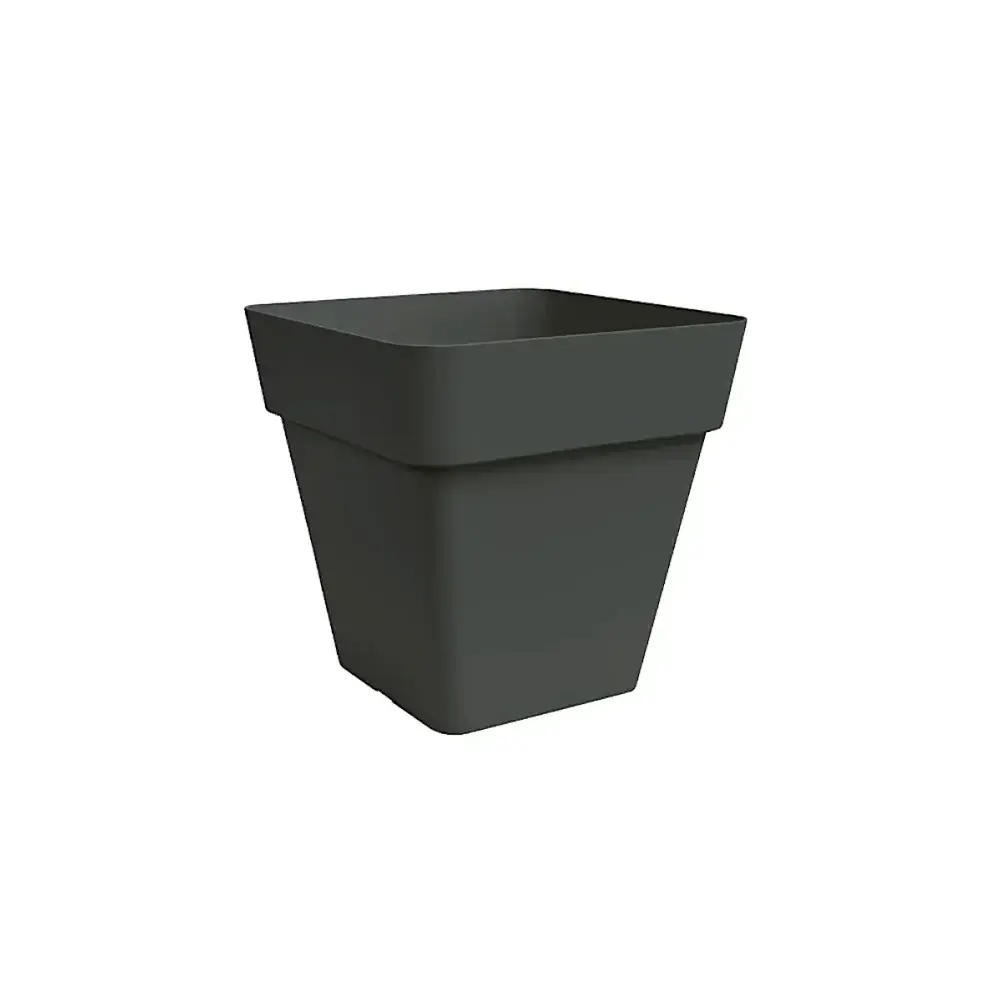 Ark&eacute; Vaso Quadro 30 cm Antracite Plastica Riciclata Vaso Nicoli