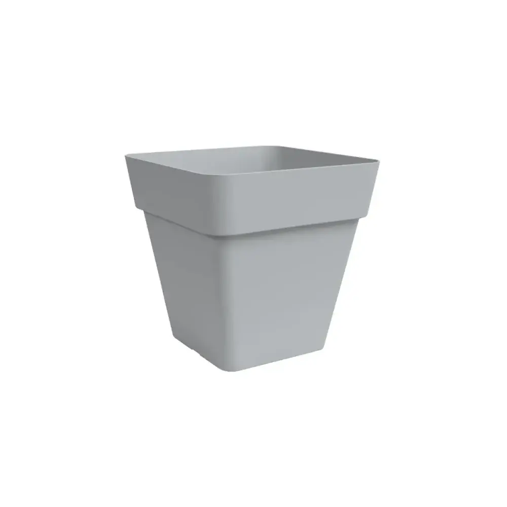 Arké Vaso Quadro 40 cm Grigio Plastica Riciclata Vaso Quadrato Nicoli