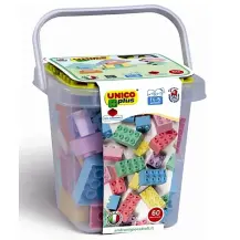 Unico Plus Secchio Costruzioni 60 Pezzi Pastello Androni Giocattoli