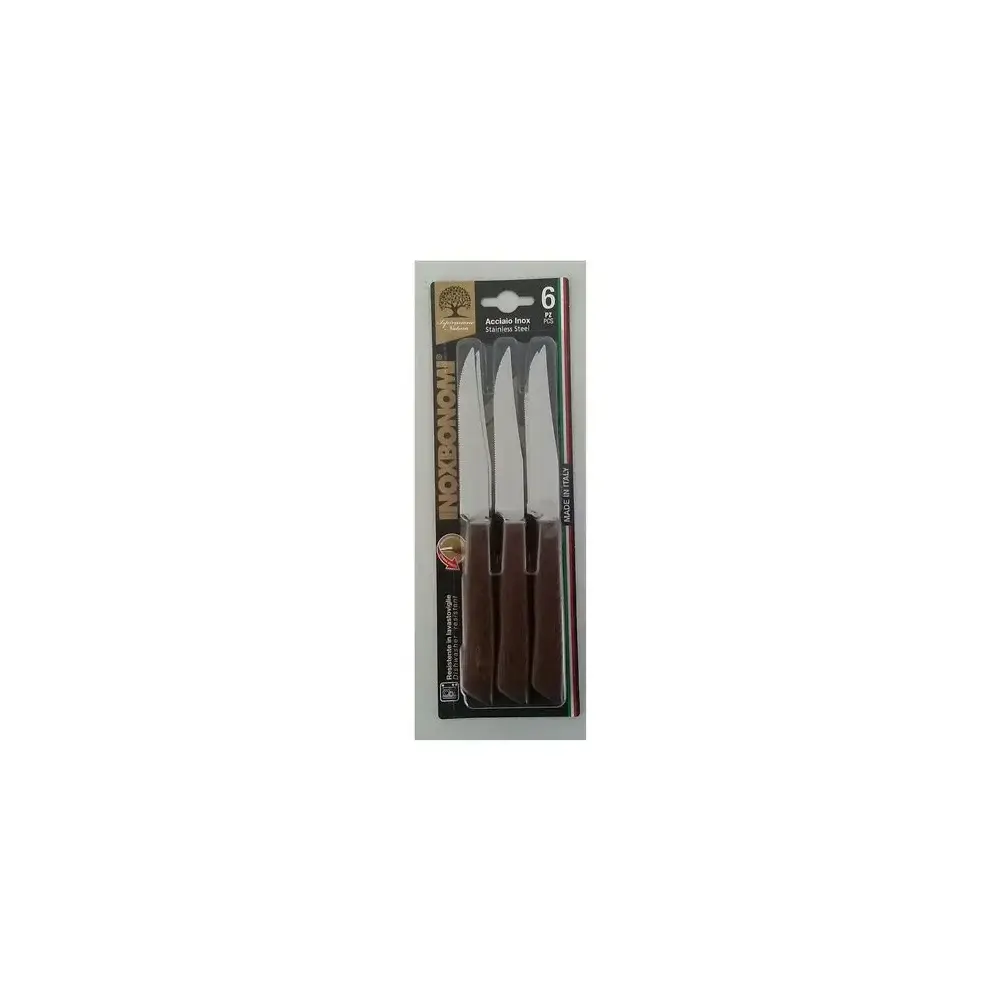 Coltelli da Bistecca, Set 6 Pezzi, Lama in Acciaio Inox, Inoxbonomi