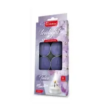 Candele Tealight Profumate al Talco, Confezione da 8 Pezzi Seta Blu