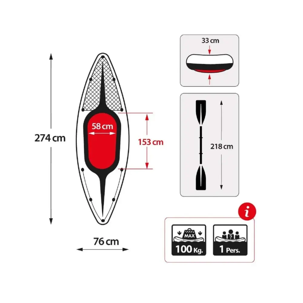 Canoa Gonfiabile Intex Challenger K1 1 Posto