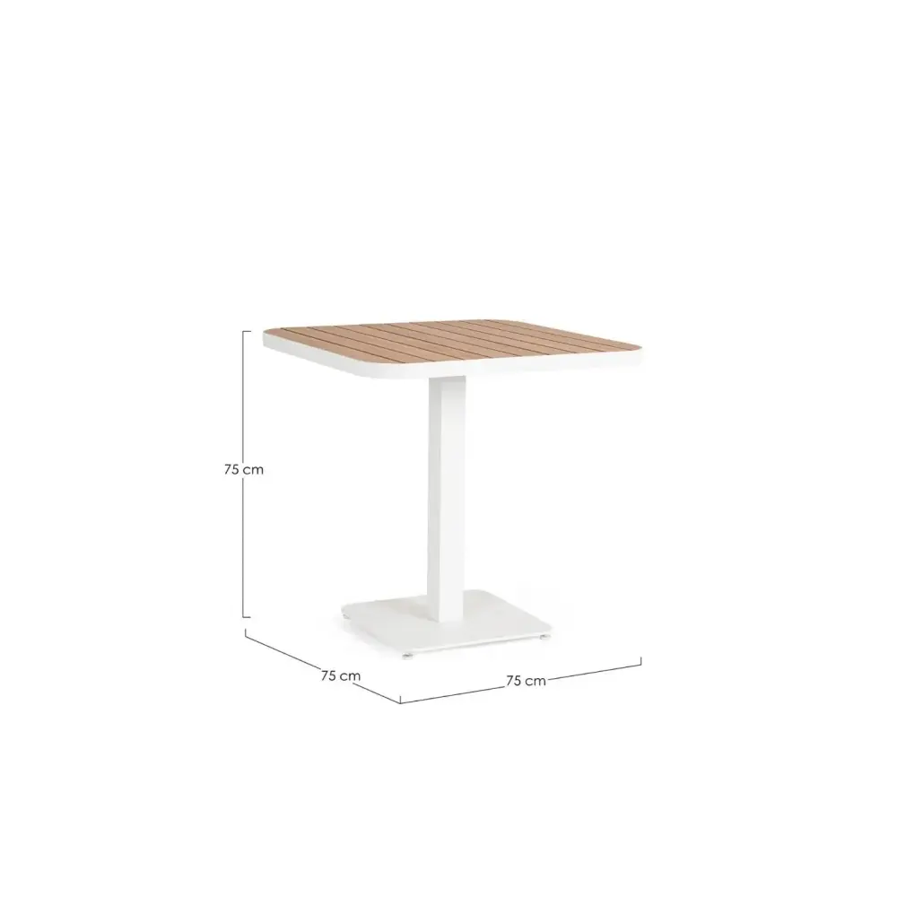 Tavolo Bizzotto Belmar 75x75 Bianco da Giardino
