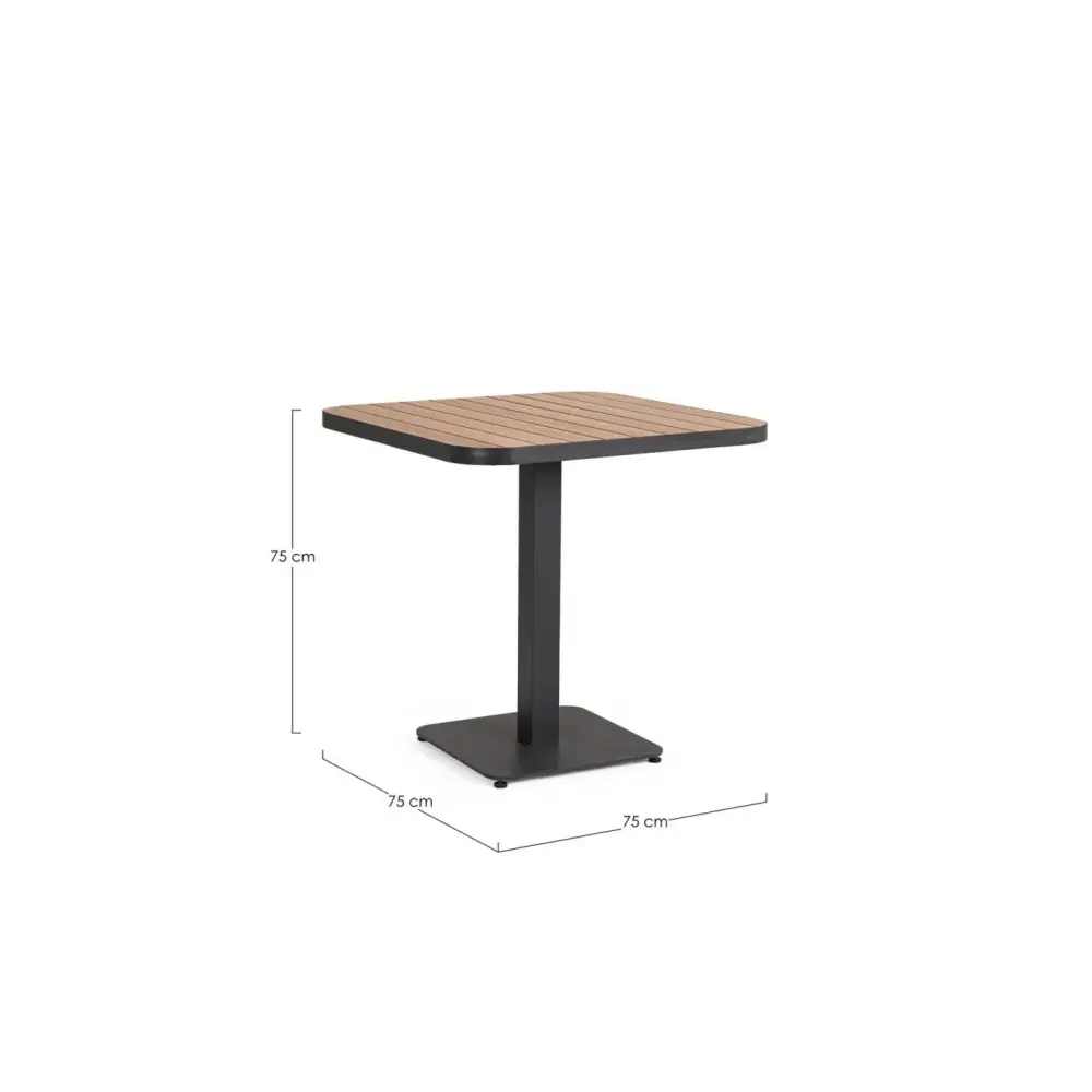 Tavolo Bizzotto Belmar 75x75 Antracite da Giardino