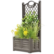 Fioriera con spalliera separé effetto legno 120L