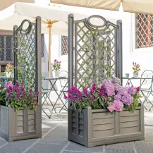 Fioriera con spalliera separé effetto legno 120L