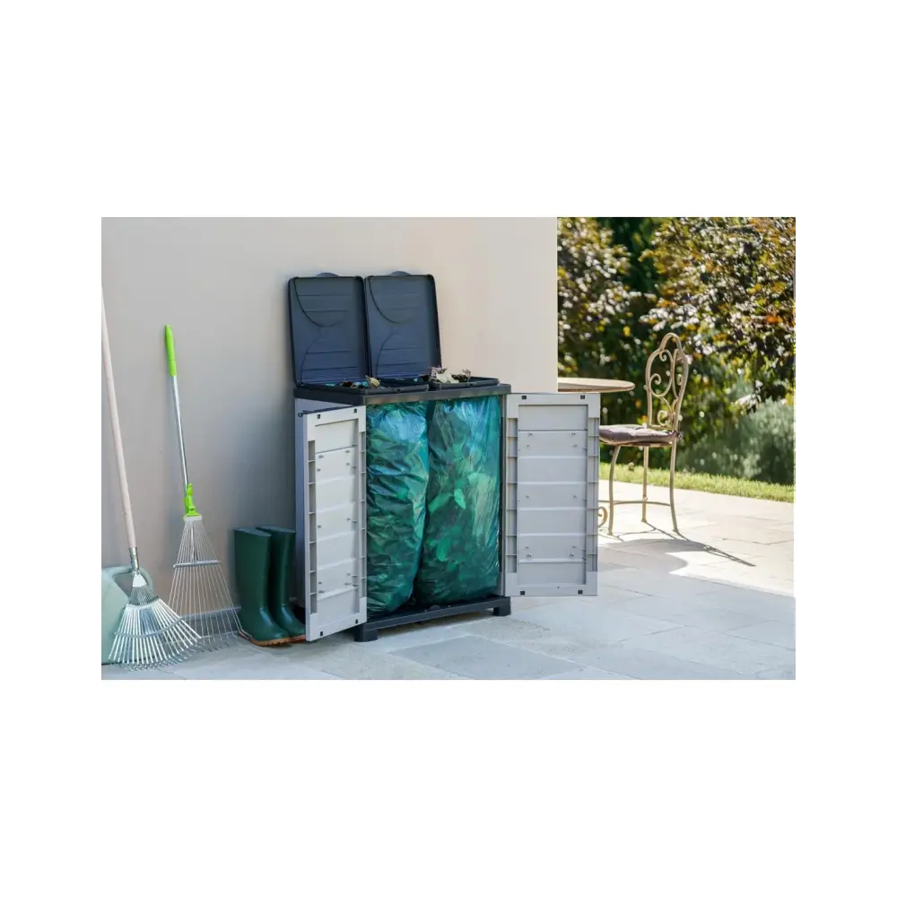 Mobile Pattumiera Bama Riponi 2 Scomparti Effetto Legno