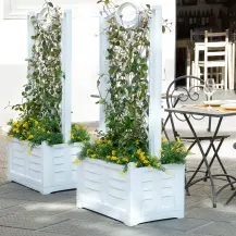 Fioriera con spalliera separé effetto legno 120L