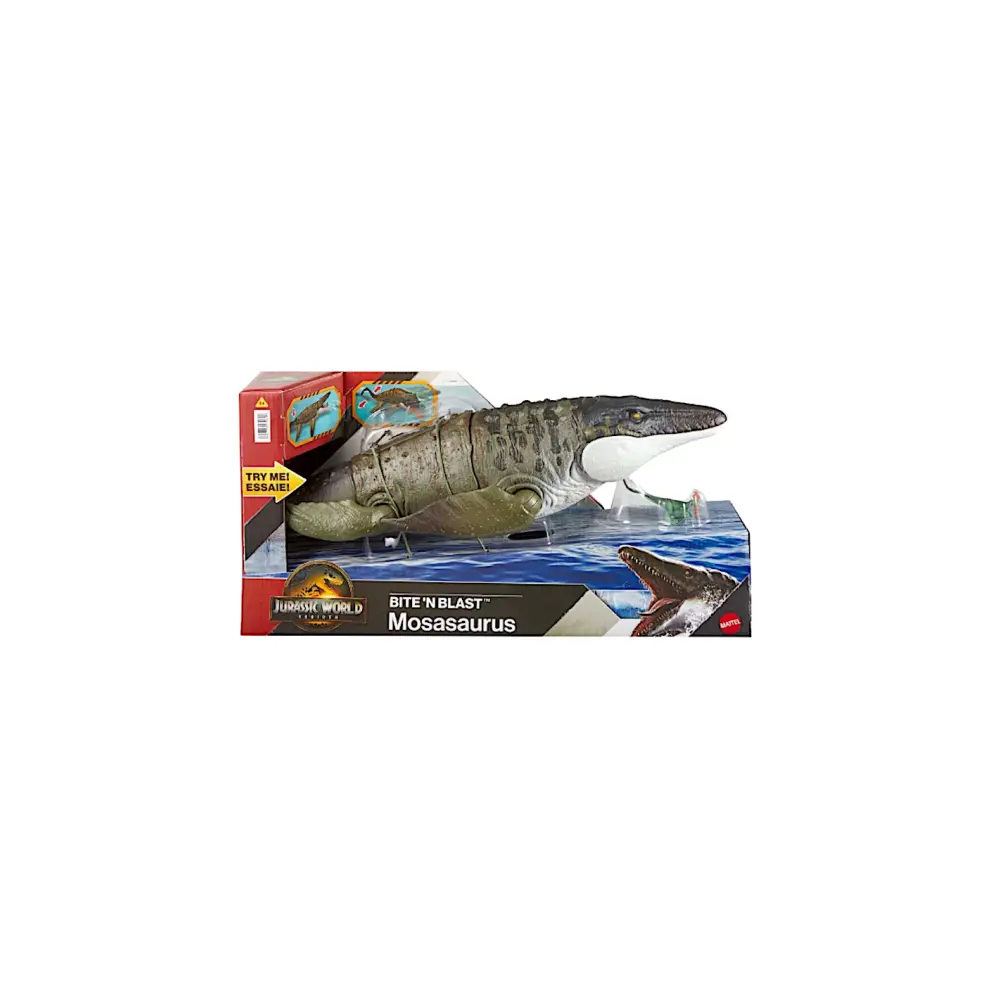 Jurassic World Mosasauro Morso Letale con Mini Dilofosauro