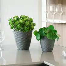 Portavaso paglia effetto intrecciato plastica resistente