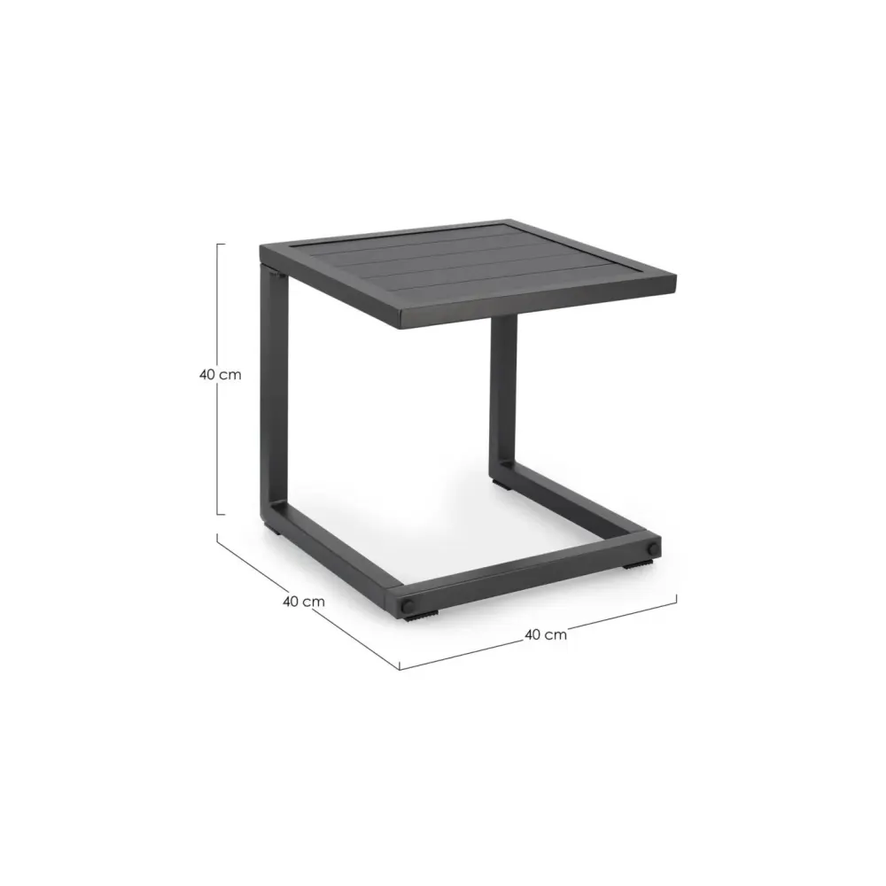Tavolino Hilde Quadrato 40x40 Antracite Moderno