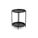 Tavolino Vacchetti in Metallo Nero 2 Piani 40x50 cm