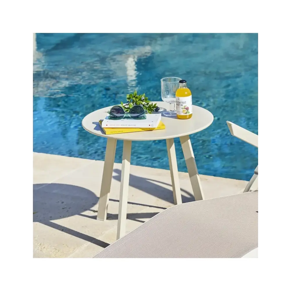Tavolino da Giardino Rotondo Saona Argilla Hespéride
