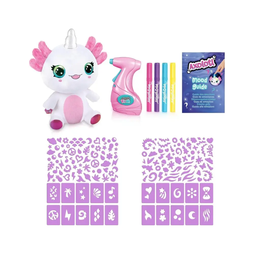 Airbrush Plush Axolotl 32 cm Peluche Interattivo