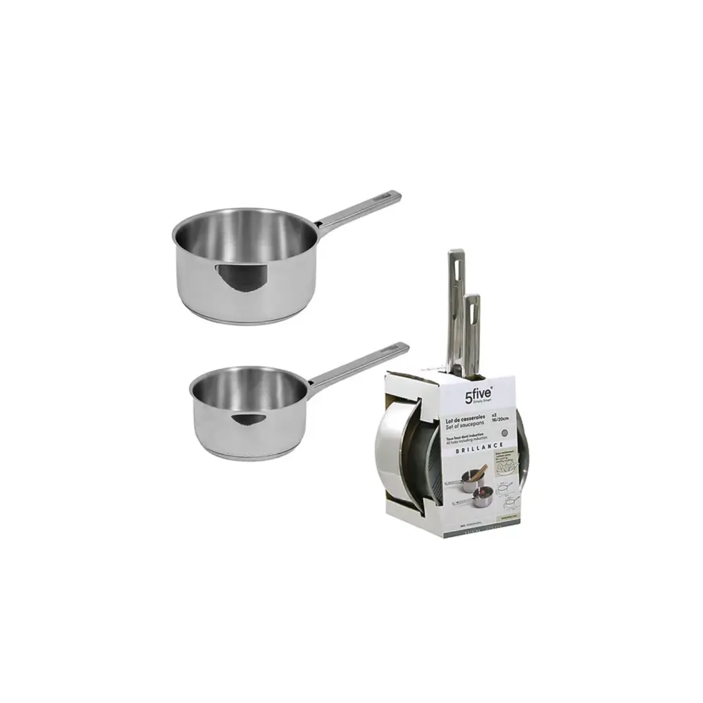 Set 2 Casseruole Inox 16 e 20 cm 5 Five Brillance