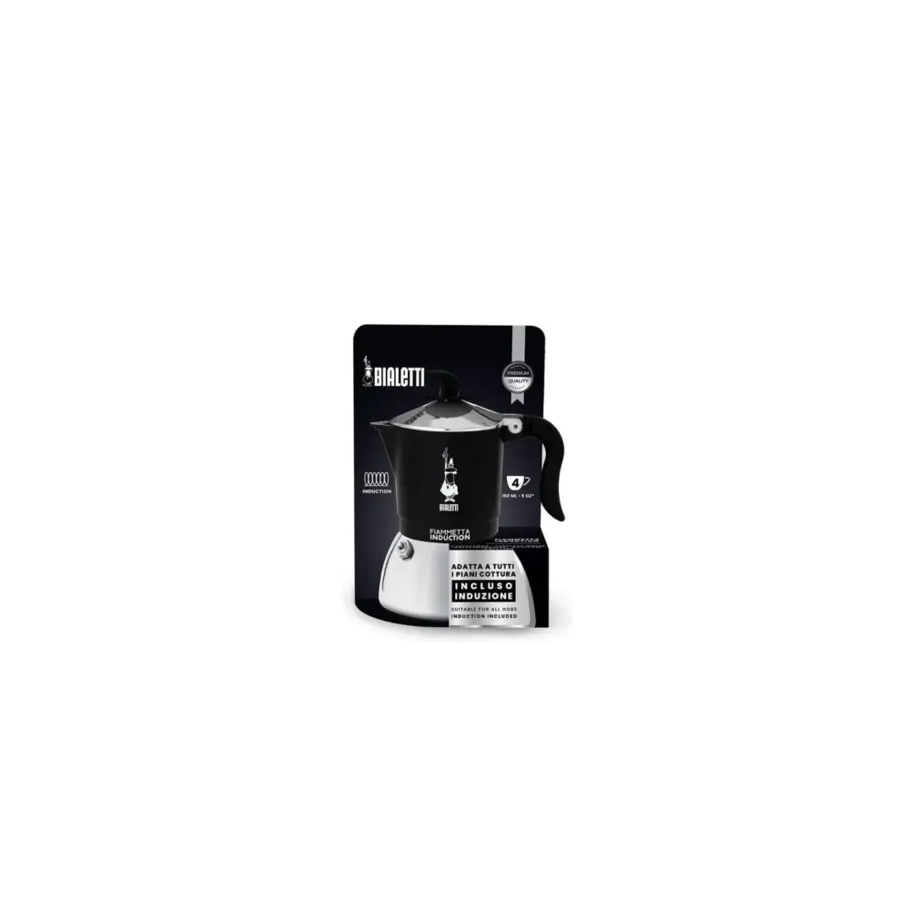 Moka Fiammetta 4 Tazze Nera Induzione | Generoso Casalinghi