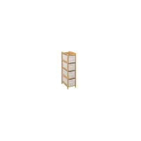 Scaffale Bamboo 4 Cestini Bagno 5 Five | Generoso Casalinghi