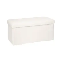 Pouf Ezzio Bianco Pieghevole Contenitore | Generoso Casalinghi