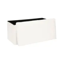 Pouf Ezzio Bianco Pieghevole Contenitore | Generoso Casalinghi