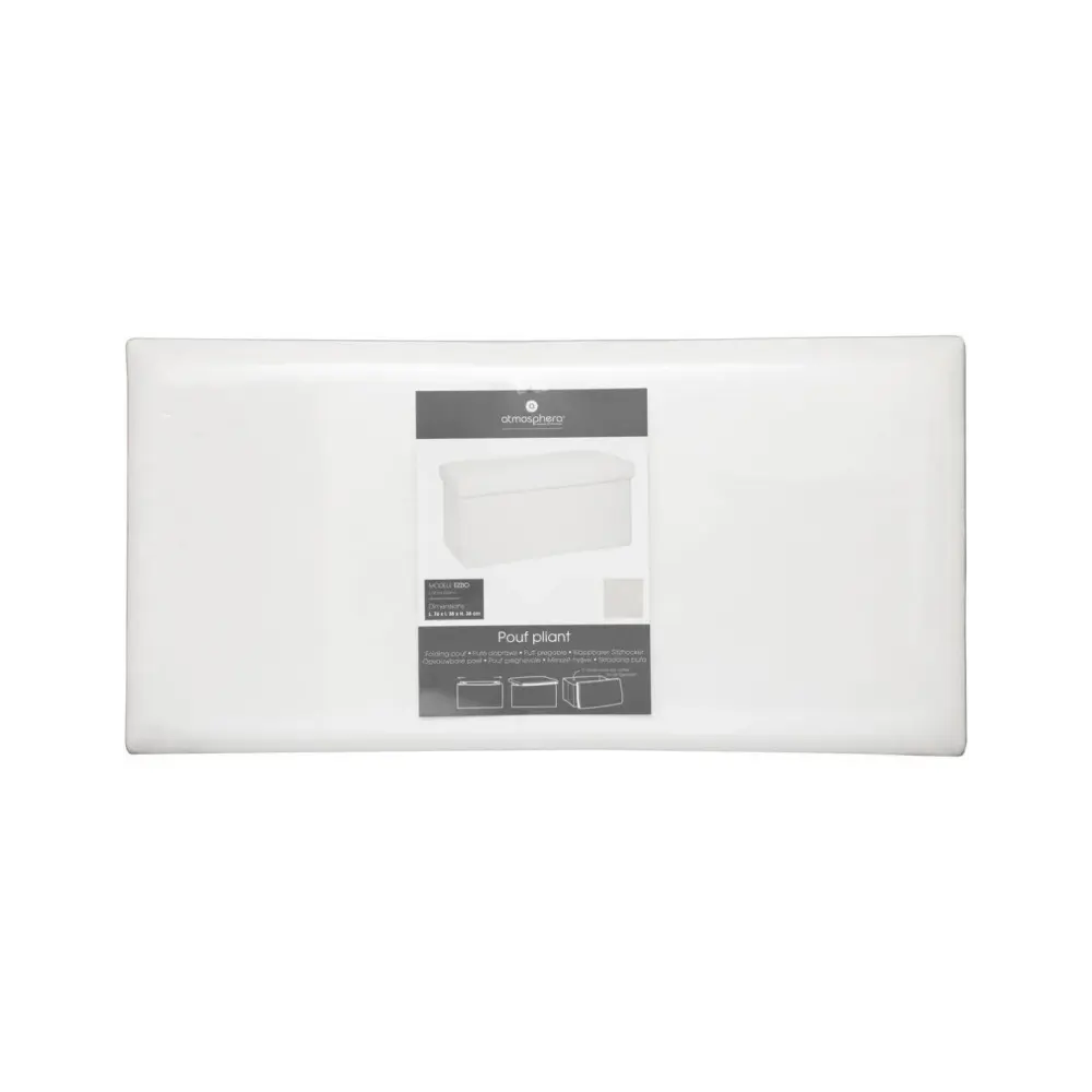 Pouf Ezzio Bianco Pieghevole Contenitore | Generoso Casalinghi