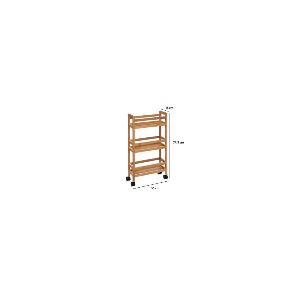 Carrello Cucina Bamboo 3 Piani 5 Five | Generoso Casalinghi